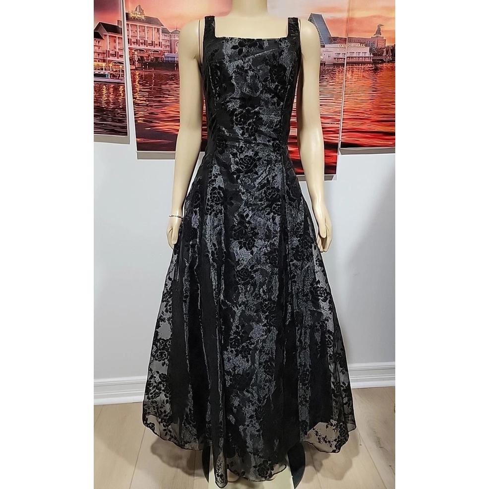 Gunne Sax Jessica Mclintock Womens Dress Sz 7 Vintage Burnout Velvet Flowers #C7